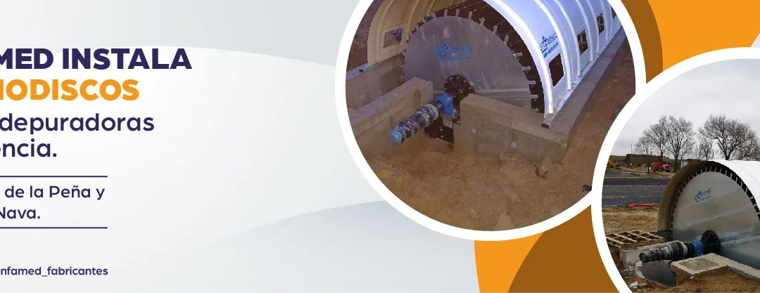 Unfamed instala los biodiscos de dos depuradoras de Palencia.